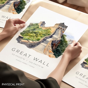 Great Wall of China Travel Print, Beijing Travel Posters, China Wall Art, Great Wall Wall Hanging Home Décor, Travel Print Gift