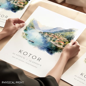 Kotor Montenegro Poster di viaggio, Stampe Montenegro, Poster di viaggio, Baia di Kotor, Regali di viaggio Montenegro, Stampe da parete di viaggio, Decorazioni da parete