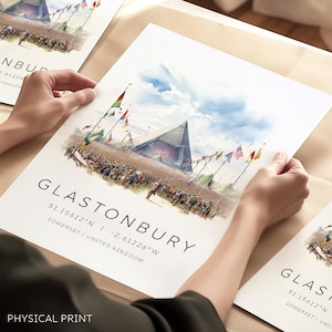 Glastonbury Festival Print, Festival Kunstdruck, Musik Konzert Illustration Poster, Festival Liebhaber Druck, Glastonbury Illustration Geschenk