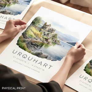 Impression de voyage en Écosse, Urquhart, impression d'art Loch Ness, Highlands écossais, château d'Urquhart, affiche de voyage écossais, cadeaux pour l'Écosse, Écosse