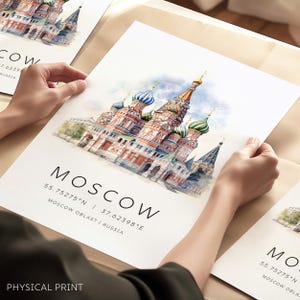 Cartaz de viagem de Moscou, Impressão da cidade de Moscou, Arte de parede de viagem da Rússia, Presente de arte da Rússia, Presentes de viagem, Impressões de galeria de destinos de viagem