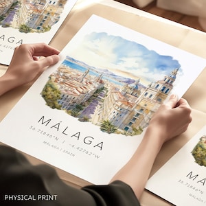 Impression de voyage Malaga, affiche murale Malaga, Espagne Impression voyage Malaga, cadeau Espagne, cadeau Malaga, impression d'art mural voyage, impression monument de la ville
