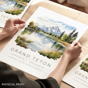Stampa Grand Teton, Parco nazionale Grand Teton, Stampa parchi nazionali USA, Stampa da parete da viaggio, Paesaggio Grand Teton, Regalo da viaggio, Decorazione da parete