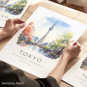 Tokyo Travel Poster, Tokyo Skytree, Tokyo City Print, Japan Skyline Print, Tokyo Cityscape, Japan Travel, Tokyo Wall Print, Travel Gifts
