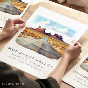 Impression Monument Valley, affiches de road trip américain, galerie d'affiches de voyage, cadeau affiche de décoration intérieure, oeuvre d'art, cadeau unique pour la maison
