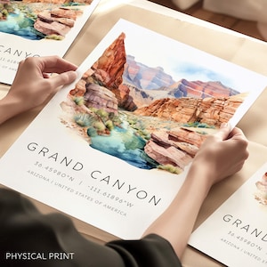Stampe murali del Parco Nazionale, poster del Grand Canyon, stampe d'arte tradizionali, poster di viaggio, stampe di destinazioni turistiche, stampe di viaggio ad acquerello