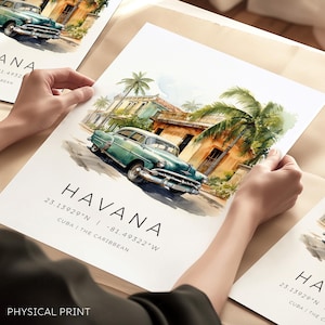 Póster de viaje de La Habana, Arte mural cubano, Arte mural moderno, Pósteres de Sudamérica, Láminas de viaje de estilo retro, Láminas de destino vacacional