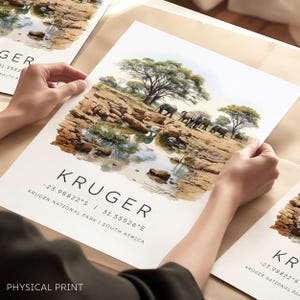 Kruger National Park, poster di viaggio del Sud Africa, stampe di viaggio safari, regali del Sud Africa, safari, arredamento per la casa, arte murale, arte murale di viaggio