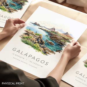 Stampa di viaggio delle Isole Galápagos, stampa di poster delle Isole Galápagos, regalo di nozze, biglietto d'auguri per la luna di miele alle Galápagos, galleria d'arte murale delle Galápagos, Ecuador