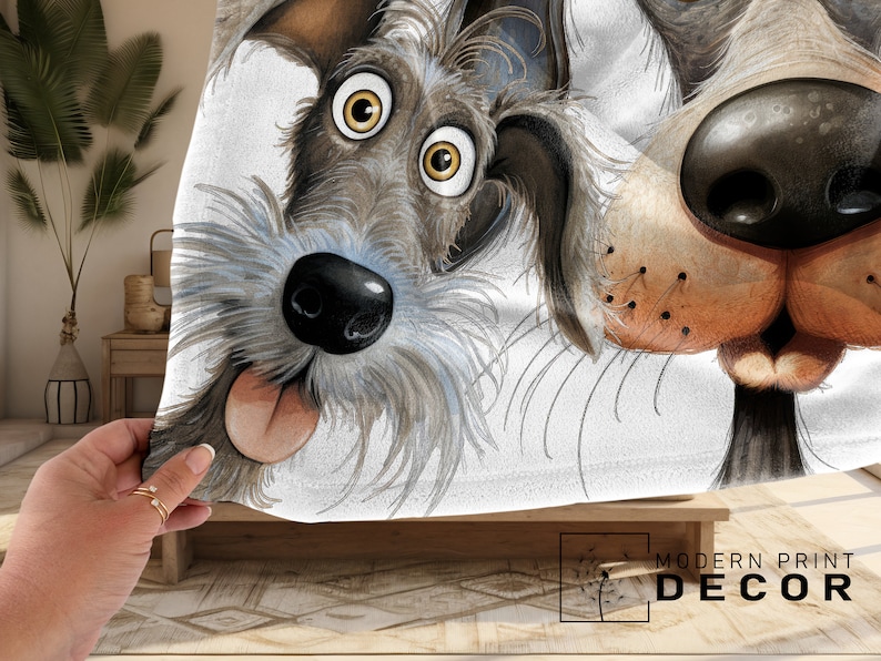 Dogs Blanket Sherpa Dogs Blanket Minky Velveteen Blanket Couch Cute