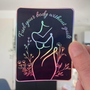 Holografischer Aufkleber zur Genesung von Anorexia nervosa | Tanken Sie ohne Angst Energie für Ihren Körper | Aufkleber mit positiver Bestätigung