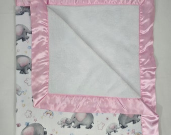Pink Elephant Baby Blanket Soft And lightweight Baby Shower Gift For A Girl