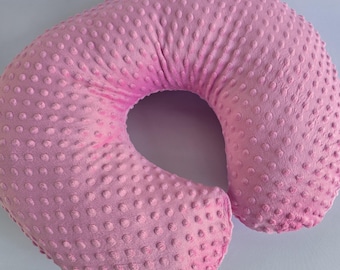 Comfortable Double Bubblegum Minky Dot  Nursing Pillow Cover