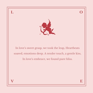 Tarjeta de poema de amor IMPRIMIBLE - Poema original - Día de San Valentín, Aniversario