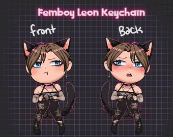 Resident Evil Femboy Leon Kennedy 2" keychain! *READY TO SHIP*
