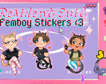 Resident Evil Femboys 3&quot; stickers! *Ready to ship*