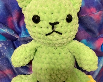 Crochet Weighted Alien Cat Gnarpy Plushie Free Shipping