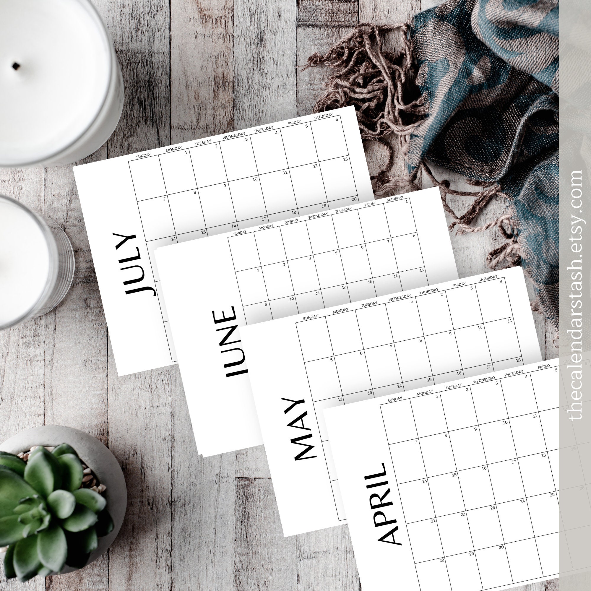 2024 Printable Calendar Minimalist Wall Calendar Printable Etsy