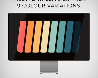 Palette Wallpaper Pack | 9 ästhetische Farb-Hintergrundbilder für Desktop, Mac, Ultrawide, Mobilgeräte & Tablets | Minimalistisches 5K (Digitaler Download)