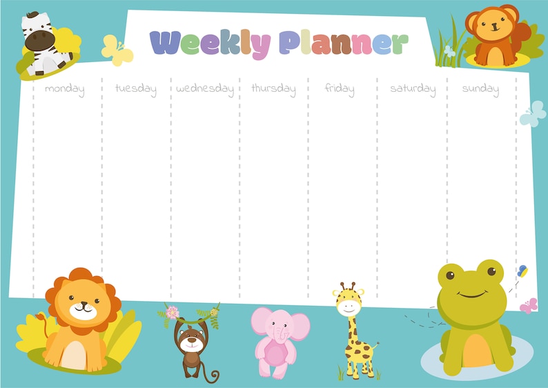 Kids Weekly Planner Printable Childrens Activity Schedule Etsy kids-weekly-planner-printable-childrens-activity-schedule-etsy