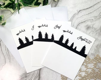 Handmade Blank Christmas Holiday Greeting Cards, Set of 3 and Envelopes, US A2, 5.5 x 4.25 | Notecards