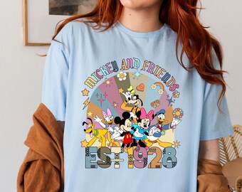 Mickey and Friends Shirt, Disney Mickey Mouse Shirt, Mickey and Minnie Shirt, Mickey Mouse Est. 1928 Shirt, Disney Friends Tee Disney Gift