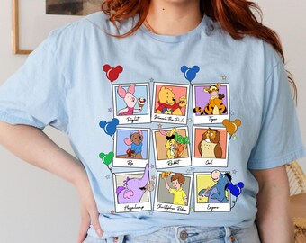 Disney Winnie The Pooh and Friends Picture Frames Shirt, Winnie The Pooh Characters Piglet Pooh Tiger Roo Rabbit Owl Eeyore Heffalump Shirt