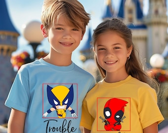 Deadpool Movie Double Trouble Matching Shirt