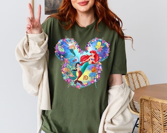 The Little Mermaid Shirt, Disney Ariel Shirt, Ariel in Mickey Ears Shirt, Disney Girl Shirt, Disney Gift Shirt