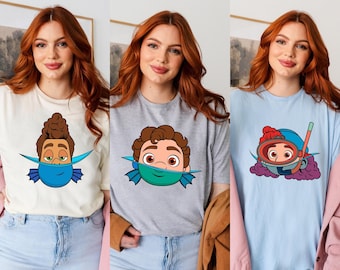 Disney Luca Movie Characters, Luca Group Shirt, Luca Paguro, Alberto, Gulia, Disney Movie Characters, Disney Shirt, Luca Kids Shirt