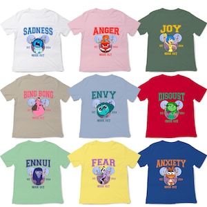 Inside Out Feels In Mickey Ears Shirt, Inside Out Matching Shirt, Sadness Anger Joy Bing Bong Envy Disgust Ennui Fear Anxiety Inside Out Tee