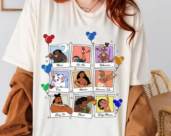 Disney Moana Movie Themed Shirt, Moana Picture Frames Shirt, Disney Moana Characters Kakamora Maui Hei Hei Pua Gramma Tala Chief Tui Shirt