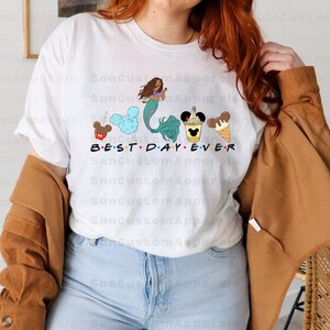 a woman wearing a t - shirt that says best day ever
