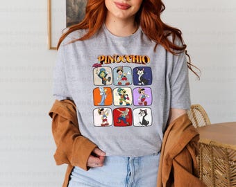 Disney Pinocchio Characters Shirt, Disney Figaro Shirt, Pinocchio Gift Shirt, Pinocchio Movie Shirt, Disney Pinocchio Shirt, Geppetto Shirt