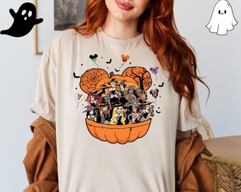 Halloween Princesses Pumpkin Shirt, Witchy Princess Halloween Shirt, Spooky Pumpkin Disney Princesses Tee, Halloween Trip Group Shirt