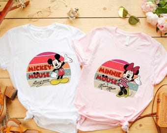 Disney Mickey and Minnie Mouse Retro Shirt, Disney Vintage Mickey Minnie Couple Shirt, Disney Couple Trip Shirt, Minnie Mouse Trip Shirt