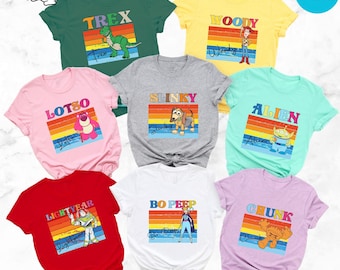 Disney Toy Story Group Shirt, Toy Story Characters Shirt, Disney Toy Story Matching Shirt, Woody Buzz Lightyear Jessie Bo Peep Bullseye Tee