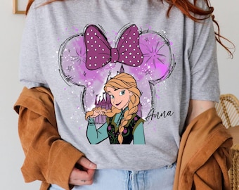 Disney Frozen Anna Shirt, Disney Castle Watercolor, Minnie Mouse Head, Anna Shirt, Disney Anna Princess Matching Tee, Disney Princess Anna