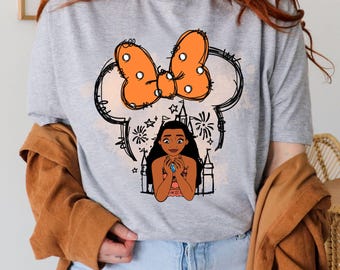 Moana Minnie Ears Shirt, Watercolor Moana Tee, Moana Shirt, Disney Moana Tee, Moana Gift Shirt, Disney Castle Moana, Disney Park Trip Shirt