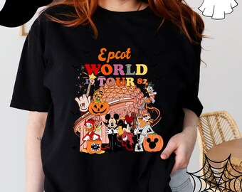 Halloween Epcot World Tour Shirt, Disney Halloween Mickey And Friends Shirt, Epcot Halloween, Mickey Halloween Shirt, Disney Halloween Tee