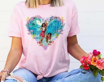 Moana And Simea Shirt, Moana 2 Tee, Floral Heart Shaped Theme, Moana 2 Big Sis, Maona 2 Little Sis, Moana 2 Gift Shirt, Moana 2 Simea Shirt