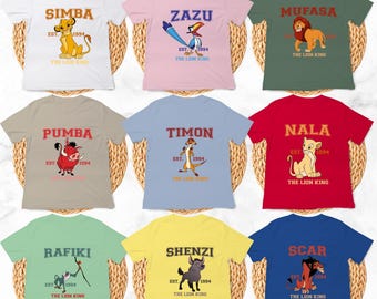 Disney Lion King Characters Matching Shirt, Disney Lion King Group Shirt, Lion King Simba Zazu Mufasa Pumba Timon Nala Rafiki Shenzi Scar