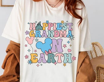 Disney Happiest Grandma On Earth Shirt, Disney Grandma Gift Shirt, Disney Grandma Travel Shirt, Disney Trip Shirt, Disney Grandmother Tee