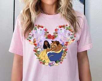 Black Princess Belle Shirt, Beauty and the Beast Shirt, Afro Princess T-Shirt, Disney Princess Tee, African American Princess Tee