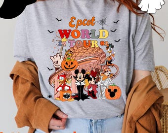 Disney Epcot Halloween Shirt, Epcot World Tour Halloween Mickey Mouse Shirt, Disney Halloween Mickey and Friends Shirt, Halloween Trip Tee