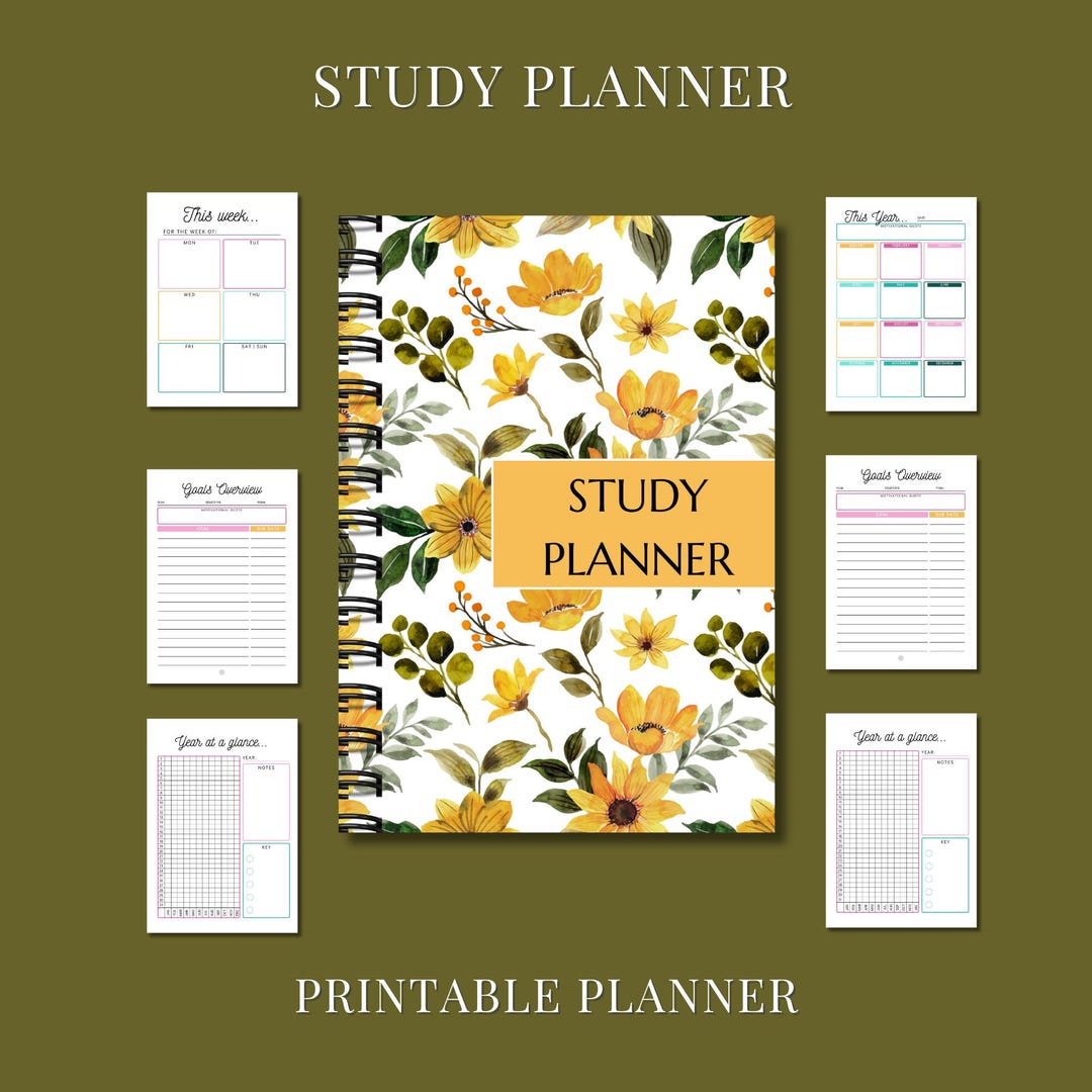 Study Planner Printable | Student Schedule | Exam & Assignment Tracker ...