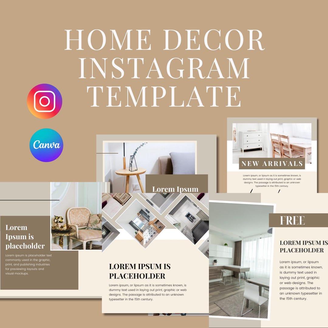 Home Decor Instagram Template | Canva Editable Social Media Post for ...