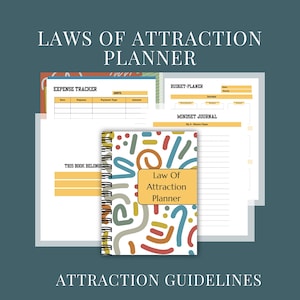 Law of Attraction Planner Printable | Manifestation, Affirmations & Vision Board | Goal Setting Journal PDF | Instant Download