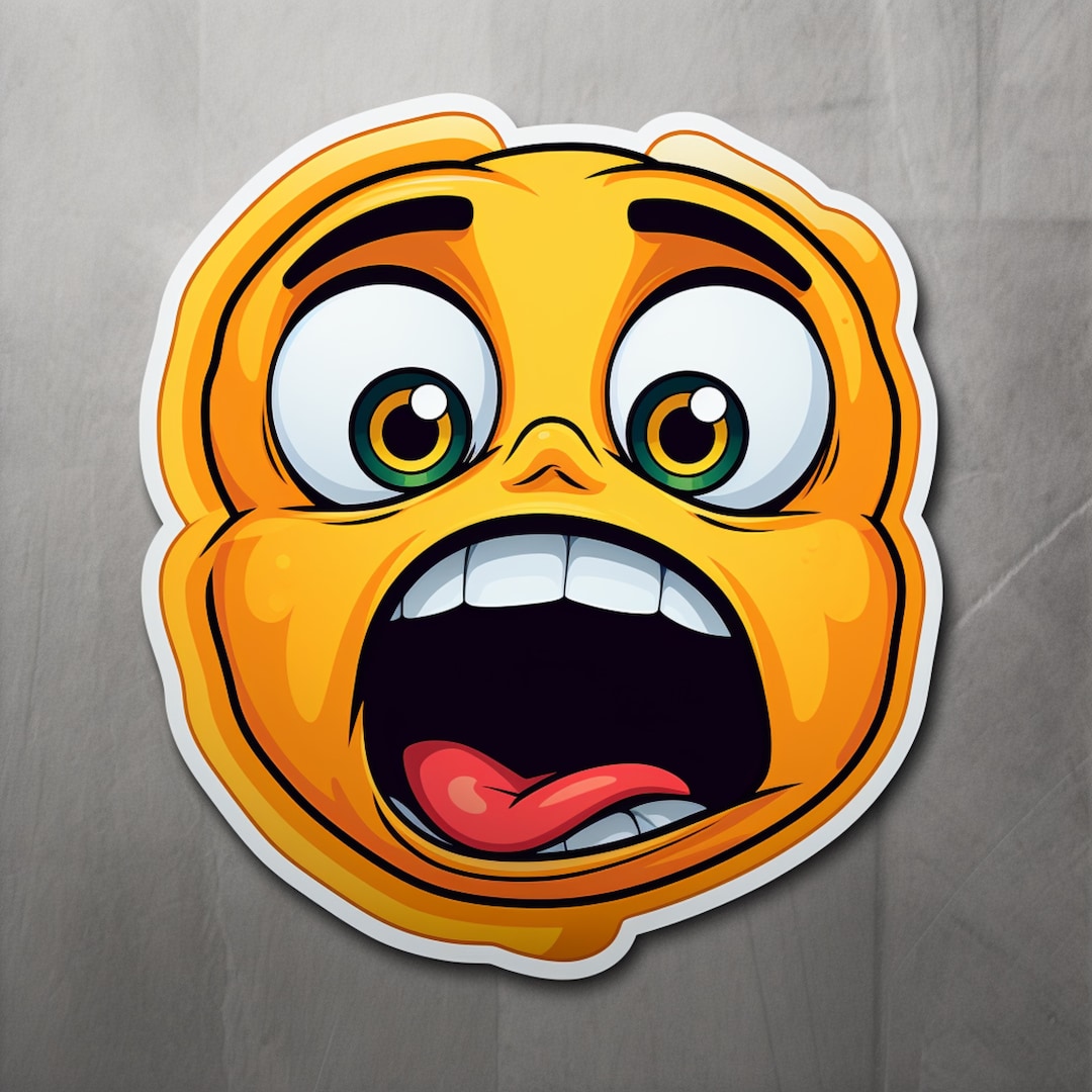 Funny Emoji Sticker Weird Emoji Sticker Vinyl Emoji Sticker - Etsy