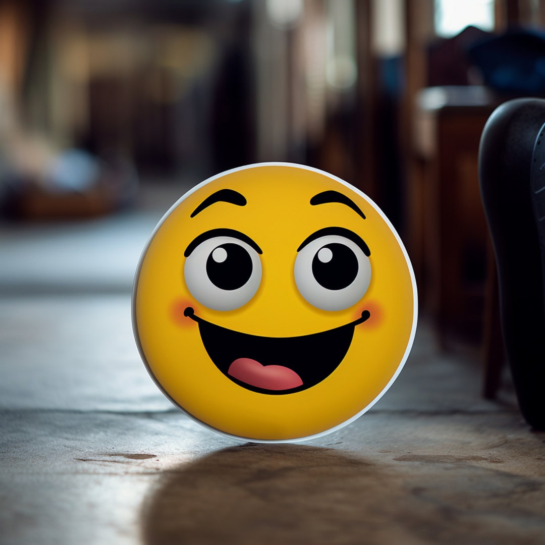 Emoji Vinyl Sticker Happy Emoji Sticker Vinyl Emoji Sticker Etsy